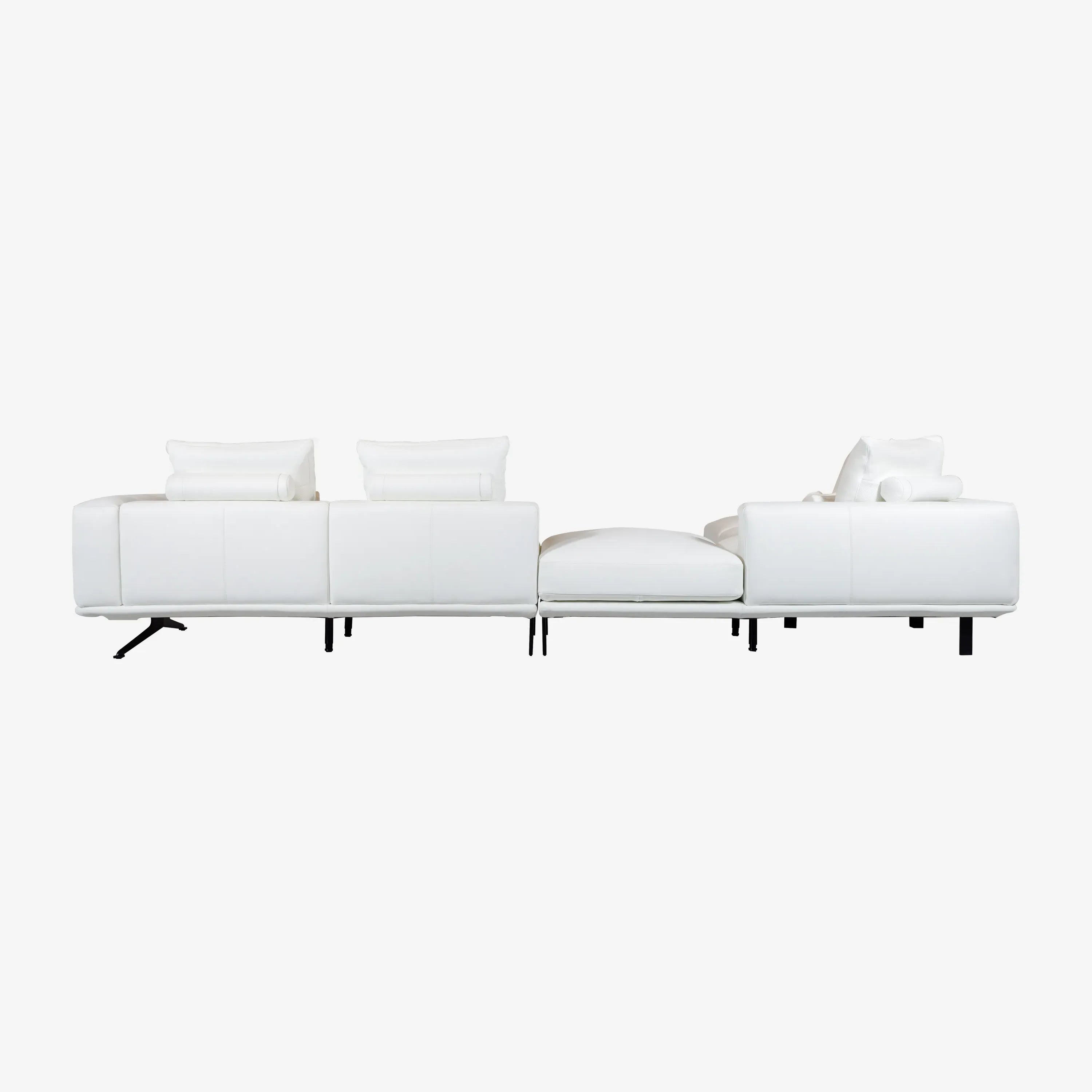 Luciano Lounge Leather Sofa White Left